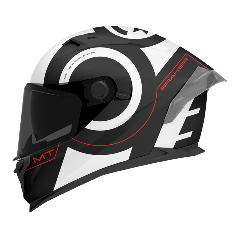MT Braker SV Inox Matt Black White | Motorcycle Helmets | Infinity Motorcycles
