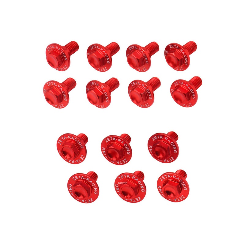 Zeta Aluminum Bolt Set Plastics RMZ250 ’10-18 17PCS Red ZE885442