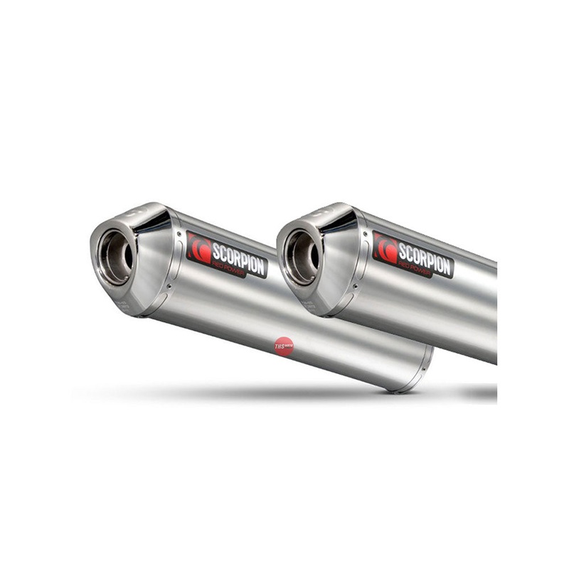 Scorpion Kawasaki Z1000 10-13 Oval Slip-on Pair S/Steel