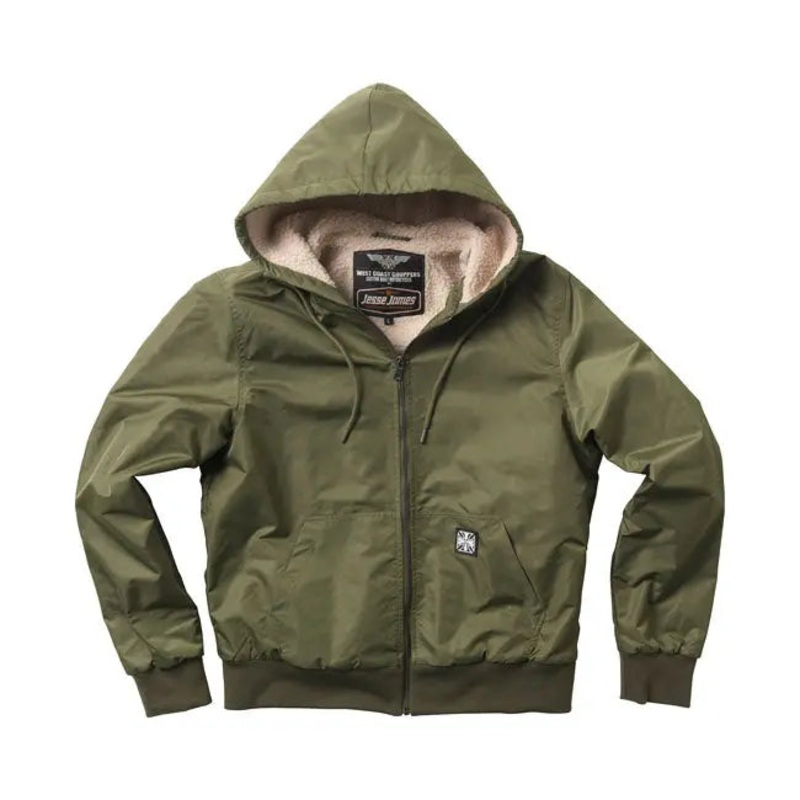 West Coast Choppers BFU Sherpa Nylon Jacket Olive Green