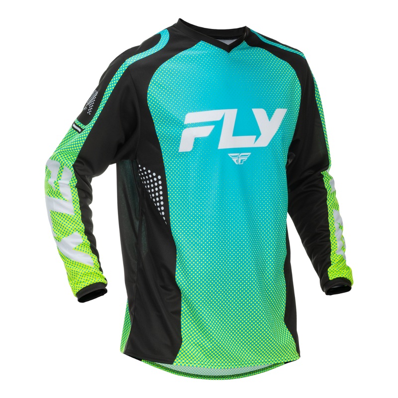 FLY 2026 F-16 Jersey – Aqua/Black/White